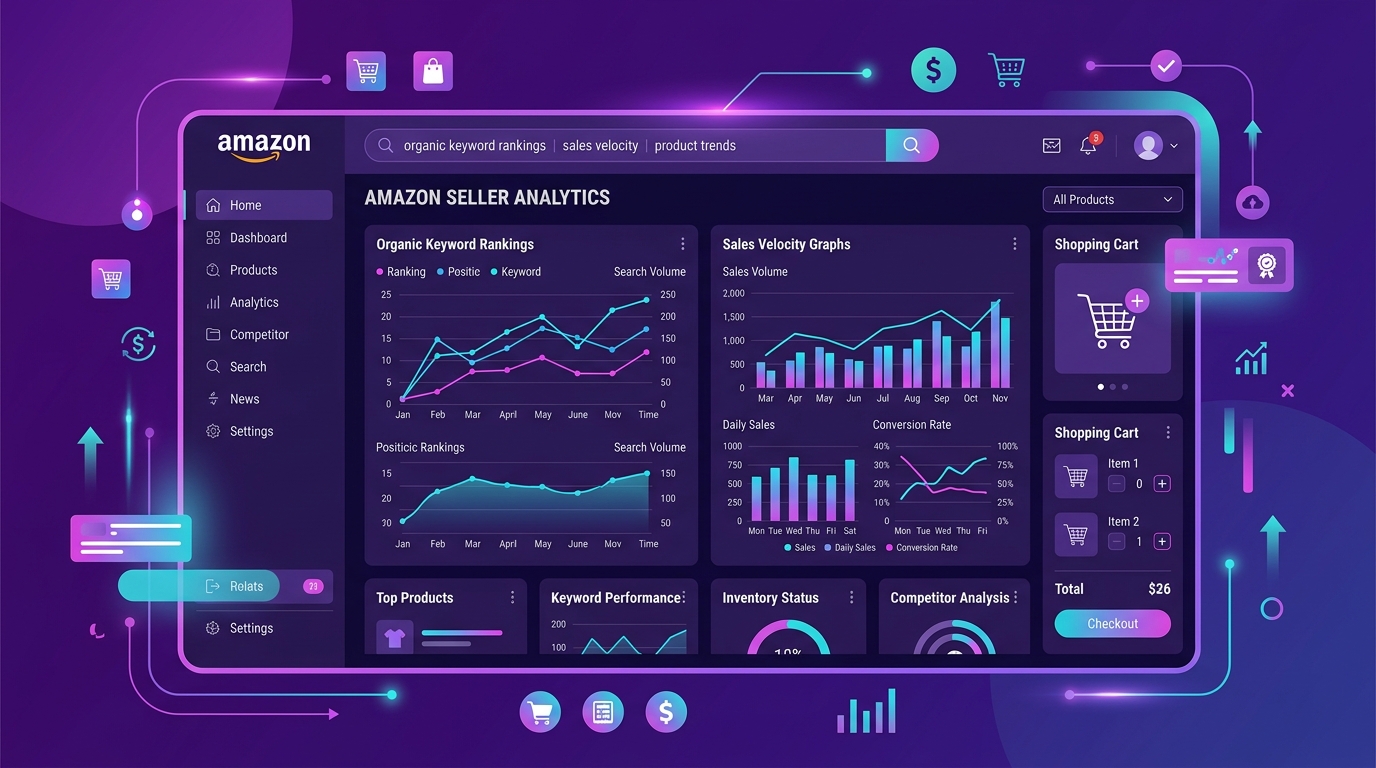 Amazon e-commerce product search analytics and listing optimization workflow