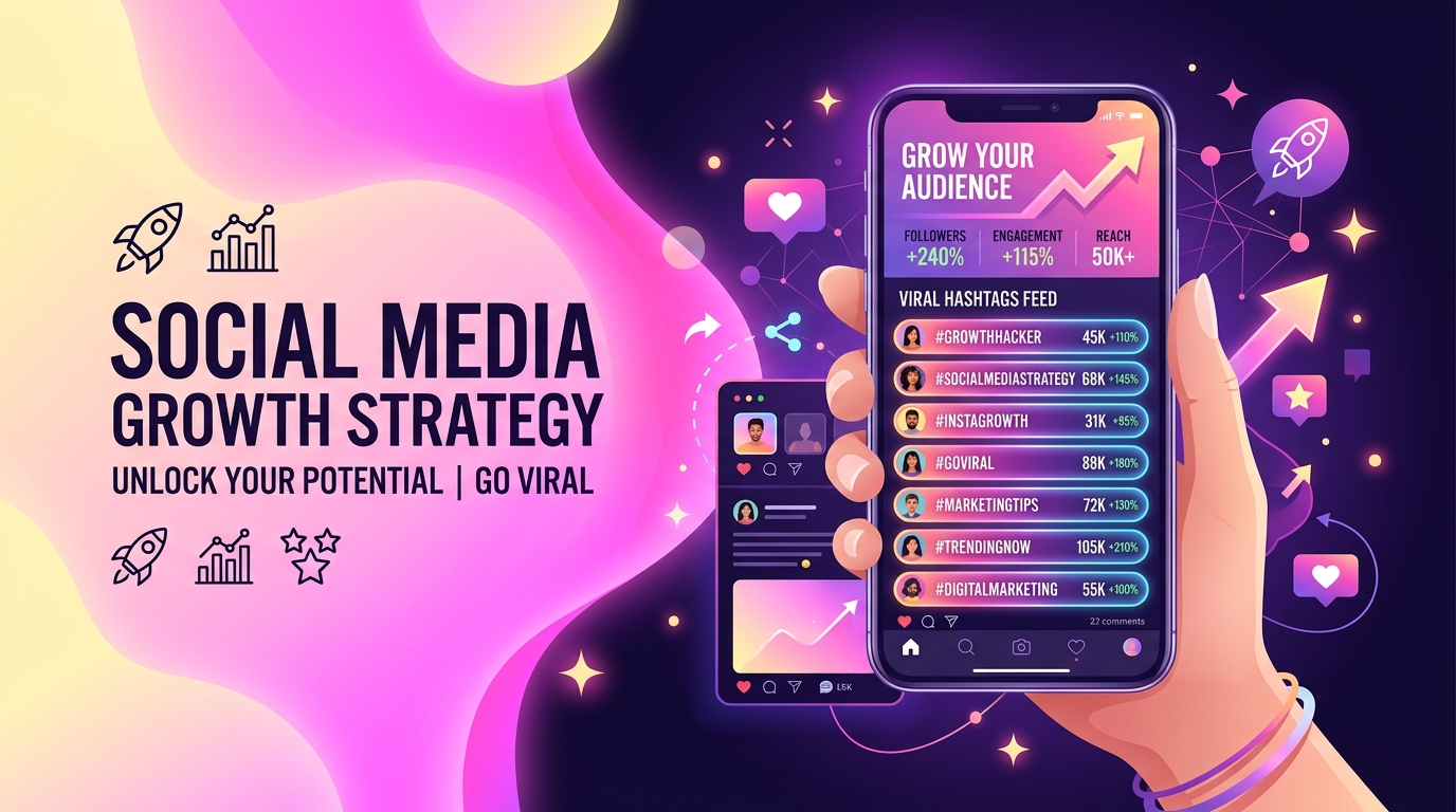 AI Hashtag generation interface with multi-platform tags and viral hook formulas