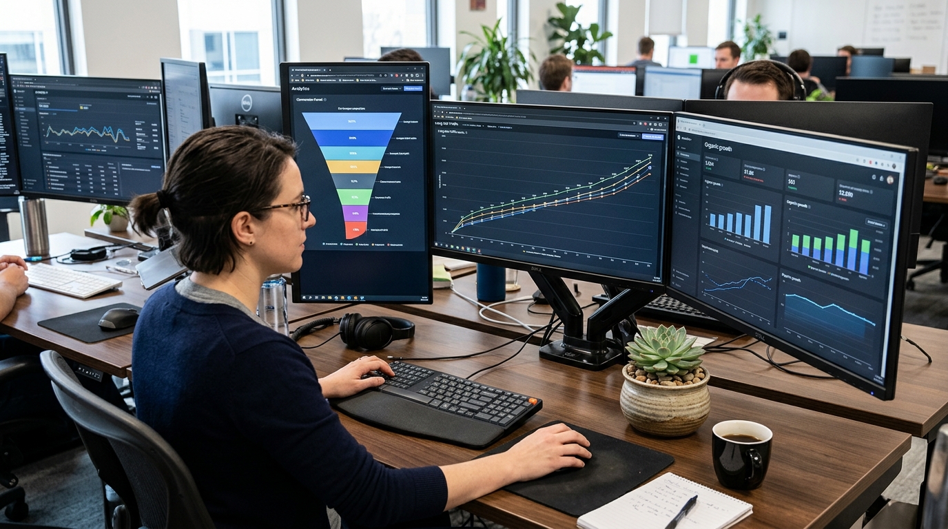 Long-tail keyword search volume distribution curve and conversion rate comparison